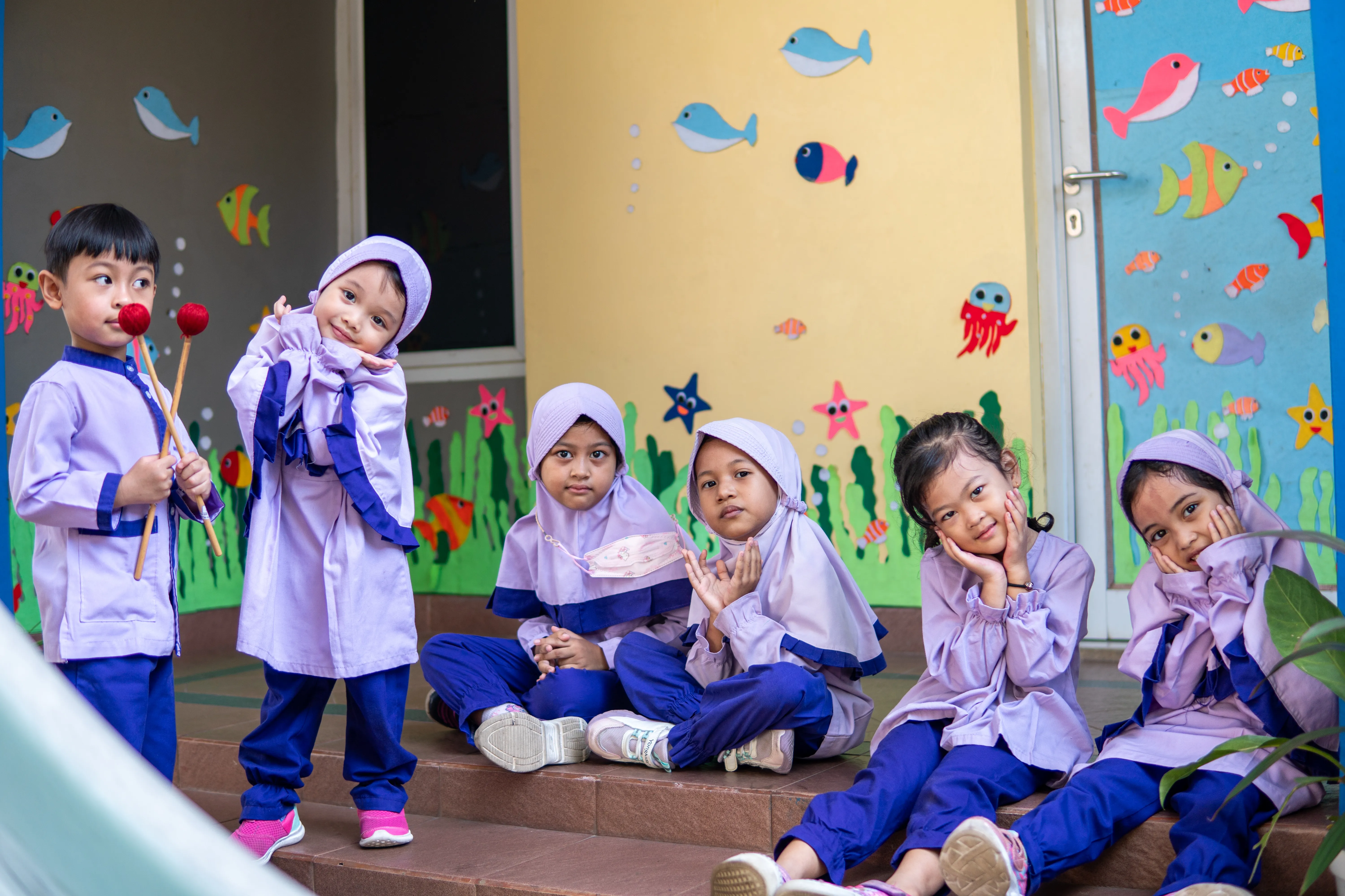 Kegiatan belajar di KB-TK Islam Raudhah BSD